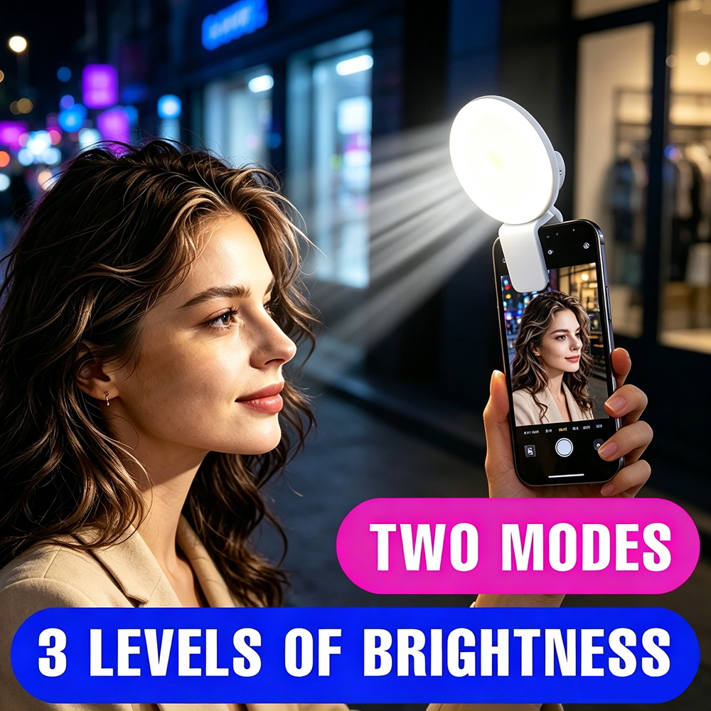 Beauty No Makeup - Przenośna lampka do selfie z klipsem,